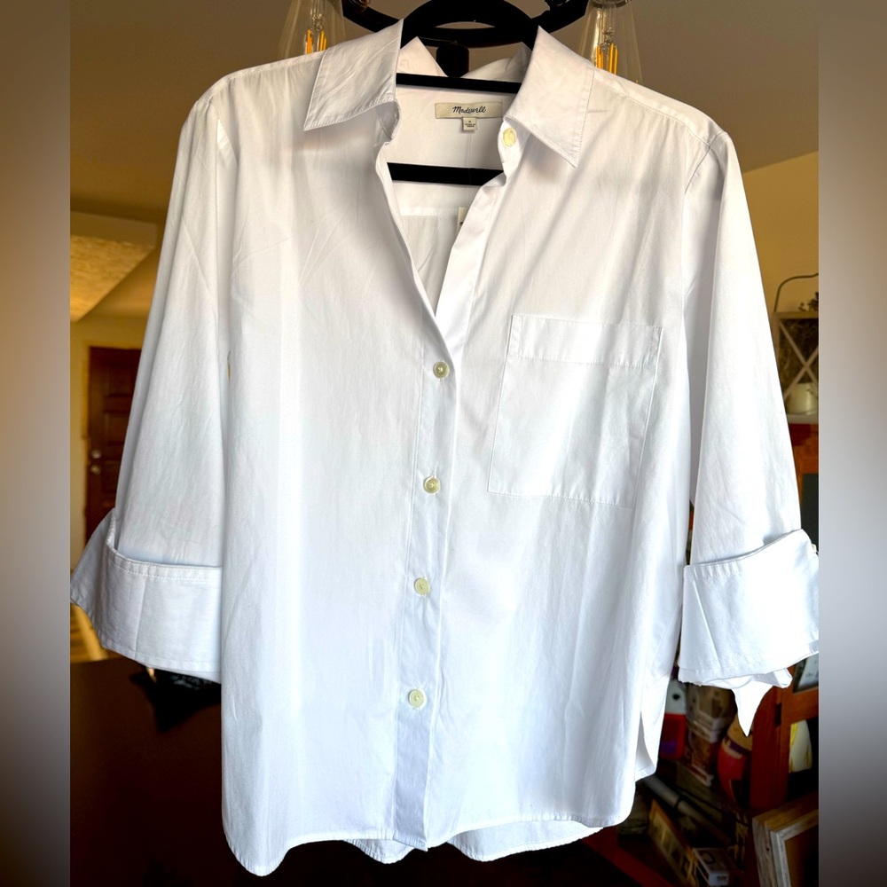 Madewell White Casual Button Down Shirt